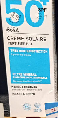 Crème solaire bébé spf 50+