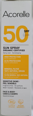 spray solaire visage et corps 50 SFP