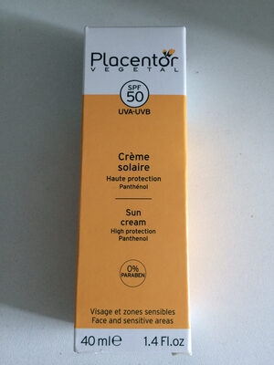 Crème solaire haute protection panthénol 0% paraben