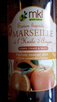 Savon liquide de Marseille à l'Huile d'Argan (parfum Orange Miel)