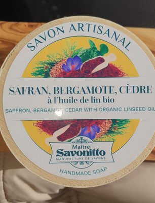 Savon artisanal Safran, Bergamote, Cèdre