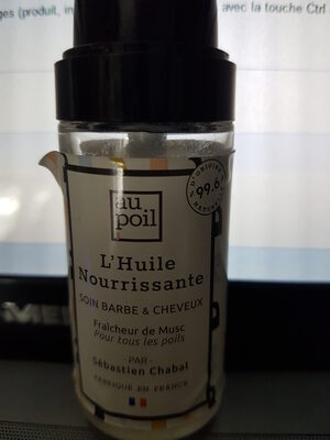 Huile nourrissante, barbe & cheveux . Fraicheur deMusc
