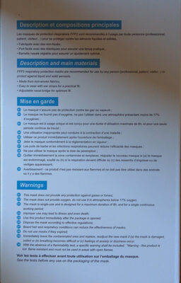 Masque de protection respiratoire