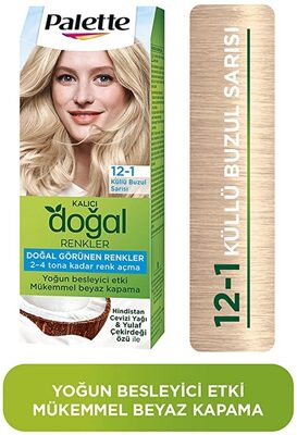 Palette Kalıcı Doğal Renkler Saç Boyası 12-1 Küllü Buzul Sarısı