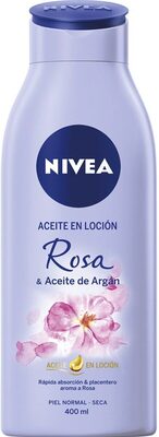 Aceite en loción rosa y aceite de argán