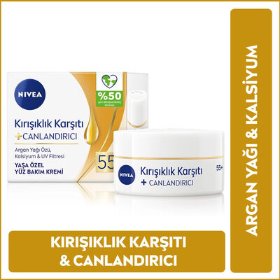 Nivea 55+ Yaş Kırışıklık Karşıtı + Canlandırıcı Yüz Bakım Kremi 50 ml