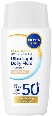 NIVEA Sun Breathable Uv Specialist SPF50+ Light Tinted Ultra Light Daily Fluid