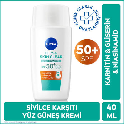 Nivea Derma Skin Clear UV Fluid 50+SPF Akne Karşıtı Yüz Güneş Kremi 40 ml