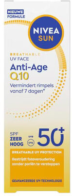NIVEA Sun Breathable Uv Face Anti-Age Q10 SPF50+ Zonnecrème