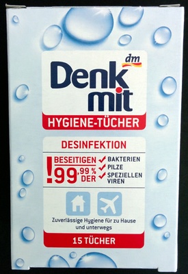 Hygiene-Tücher - Desinfektion - 15 Tücher