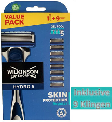 8 Wilkinson Hydro 5 razor blades + 1 handpiece, incl. blade = 9 razor blade