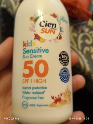 Cien sun kid sensitive sun cream 50SPF