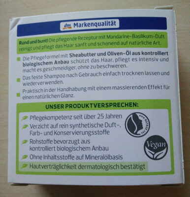 Festes Shampoo mit Mandarine-Basilikum-Duft