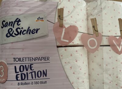 Toilettenpapier Love Edition (8 Rollen à 180 Blatt)