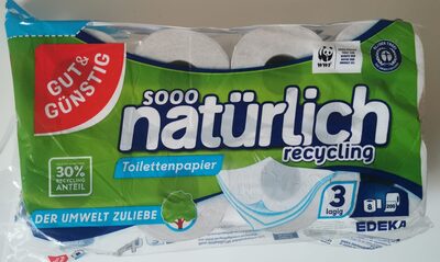 Recycling-Toilettenpapier, 8 x 200 Blatt, 3-lagig