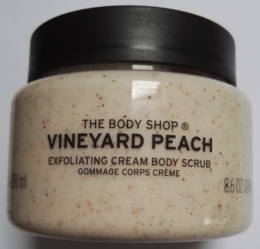 The body shop crème exfoliante corps pêche de vigne