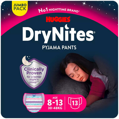 Drynites Sous-vêtements de nuit absorbants pour filles 8-13 ans (30-48kg)