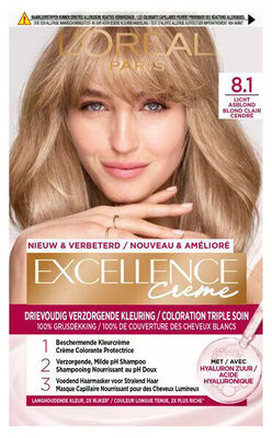 L'Oréal Paris Excellence Crème 8.1 Licht Asblond Permanente Haarverf