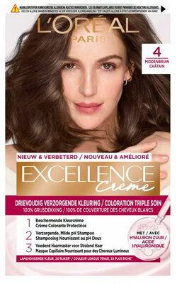 L'Oréal Paris Excellence Crème 4 Middenbruin Permanente Haarverf