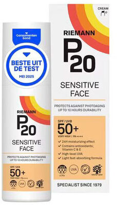 P20 Sensitive Face SPF50+ Zonnebrandcrème