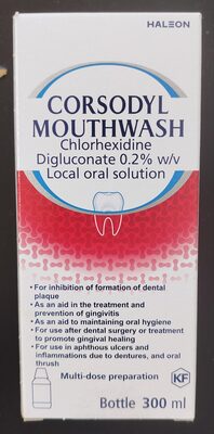 Corsodyl Mouthwash Chlorhexidine Digluconate 0.2% w/v Local oral solution