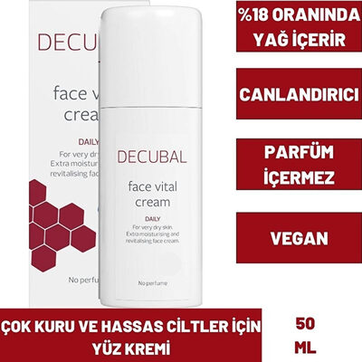 Decubal Face Vital Kuru ve Hassas Ciltler İçin Ekstra Besleyici Yüz Kremi 50 ml
