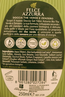 The verde e zenzero doccia gel