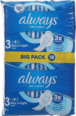 Always Ultra Nr 3 Night+ 18stk Big Pack