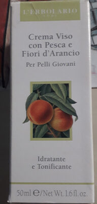 Crema viso con pesca e fiori d'arancio