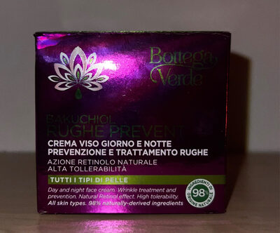Bakuchiol rughe prevent, crema viso giorno e notte prevenzione e trattamento rughe