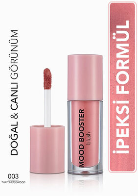 Flormar Mood Booster Yoğun Renk Veren Doğal Işıltılı Allık 003 That's Rosewood
