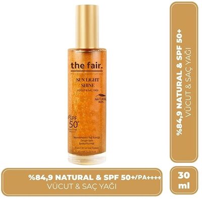 the fair. Sun Light Shine SPF50+/PA++++ Parıltılı Güneş Koruyucu Vücut ve Saç Yağı