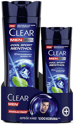 Clear Men Kepeğe Karşı Etkili Şampuan Cool Sport Menthol 350 ml + 180 ml