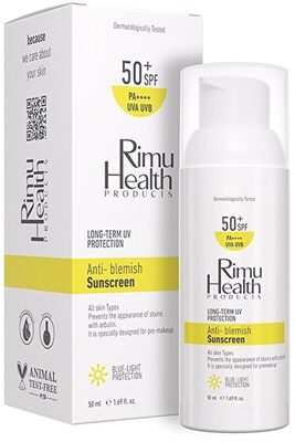 Rimu Health Lekeli Ciltler İçin Cilt Tonu Eşitleyici Aydınlatıcı SPF50+ Güneş Kremi
