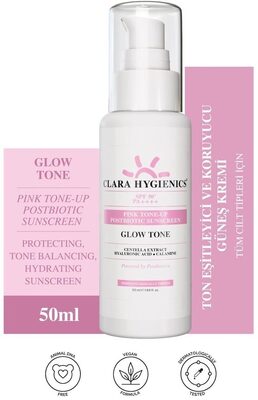 Clara Hygienics Pink Tone-Up SPF50+ Postbiyotik Destekli Ton Eşitleyici Güneş Kremi