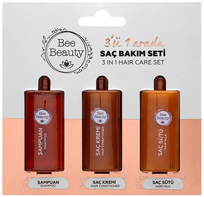 Bee Beauty 3'ü 1 Arada Seyahat Seti 3 x 10 ml (Şampuan + Saç Kremi + Saç Sütü)