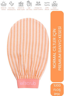 Let'scrub Premium Zebra Turuncu Banyo Kesesi