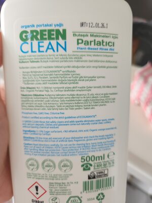 Ecogenic U Green Clean Bulaşık Makinesi Parlatıcı 500 ml