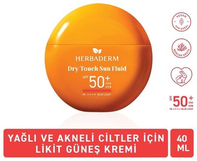 Herbaderm Dry Touch Sun Fluid SPF50+ Yoğun Nemlendirici Likit Güneş Koruyucu