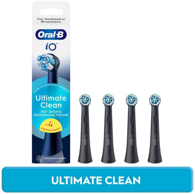 Oral-B iO Ultimate Clean Siyah Diş Fırçası Yedek Başlığı 4 Adet