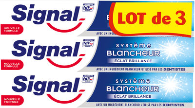 Signal Dentifrice Système Blancheur Éclat Brillance 3x75ml