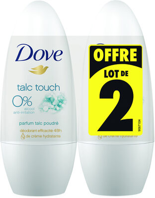 Dove 0% Déodorant Femme Bille Talc Touch Lot de