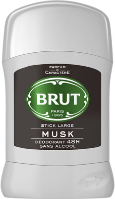Brut Musk Déodorant Homme Stick Antibactérien Large Original 48h Sans Alcool