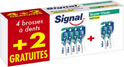 Signal Brosse à Dents Super Clean Medium Lot de 6(4+2 Gratuits)
