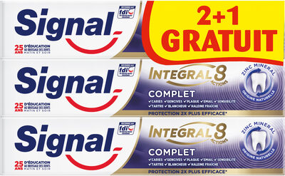 Signal Intégral 8 Dentifrice Complet Tube Lot de 2+1 offert x 75ml