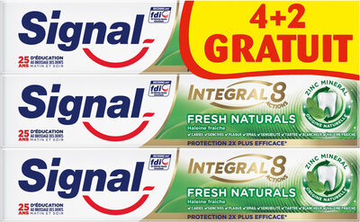 Signal Integral 8 Dentifrice Fresh Naturals Tube 75ml(4+2 Offerts)