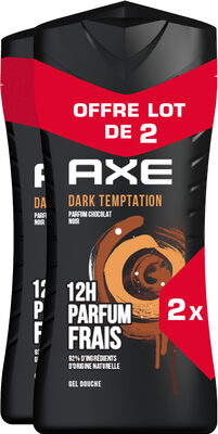 Axe Gel Douche Homme Dark Temptation 12h Parfum Frais 2x250ml