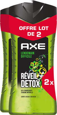 Axe Gel Douche Homme 3-en-1 Lendemain Difficile Réveil Détox 2x250ml