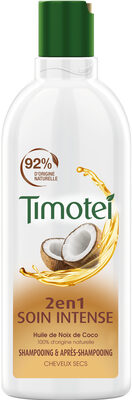 Timotei 2en1 Shampoing Femme Soin Intense enrichie à l'Huile de Noix de Coco Cheveux Secs