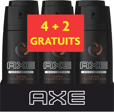 AXE Dark Temptation Déodorant Homme Spray Frais Jour et Nuit 150ml Lot de 4+2 Offerts